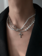 [CHEALIMPID] California Cross Multi-Layer Pearl Necklace na936 Discount