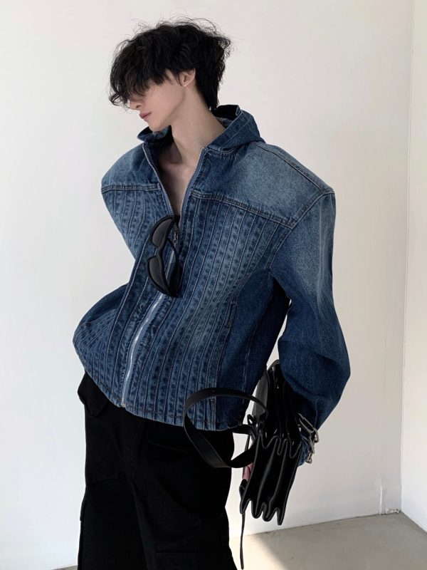 [AutumnWind]  high street hooded denim jacket na810 Sale