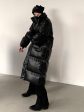 [AutumnWind] pu leather black medium-length knee-length down jacket na810 Fashion