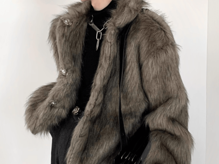 [AutumnWind] long hairy short section faux fur coat na779 Discount