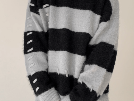 [DAZIONSED] Patch design mohair knit sweater na772 on Sale