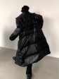 [AutumnWind] pu leather black medium-length knee-length down jacket na810 Fashion