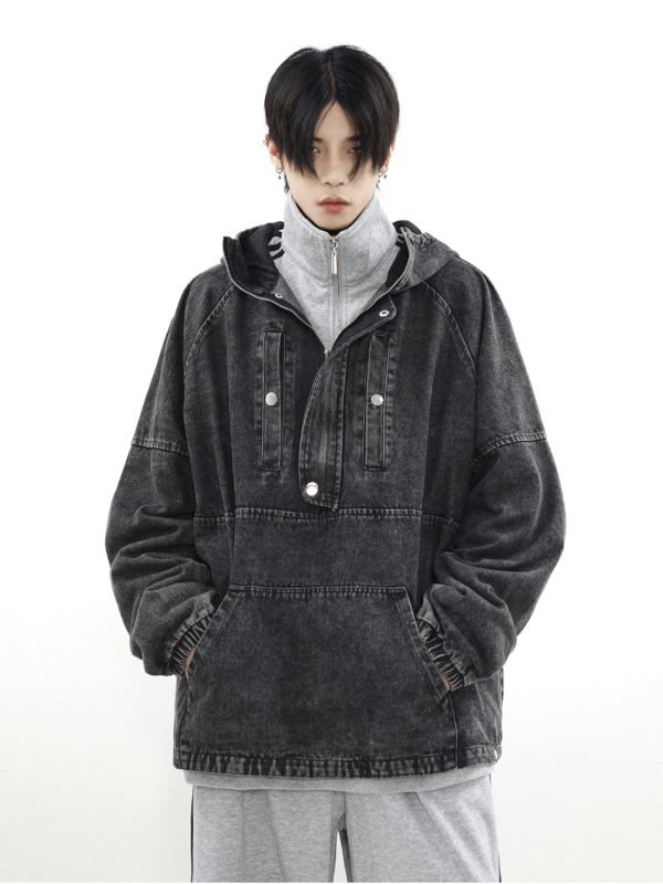 [MRNEARLY] vintage washed denim hooded na859 Online