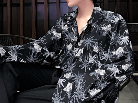 [EVERDANA]  design leaf tie shirt  NA192 Online