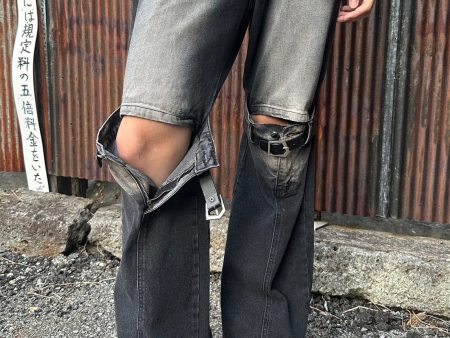 [luxe__05] belt ripped distressed jeans NA717 Supply