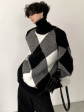 [AutumnWind] black and white high-end design turtleneck sweater na673 Fashion