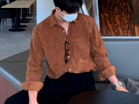 [MRCYC] Corduroy retro long-sleeved shirt na843 Discount