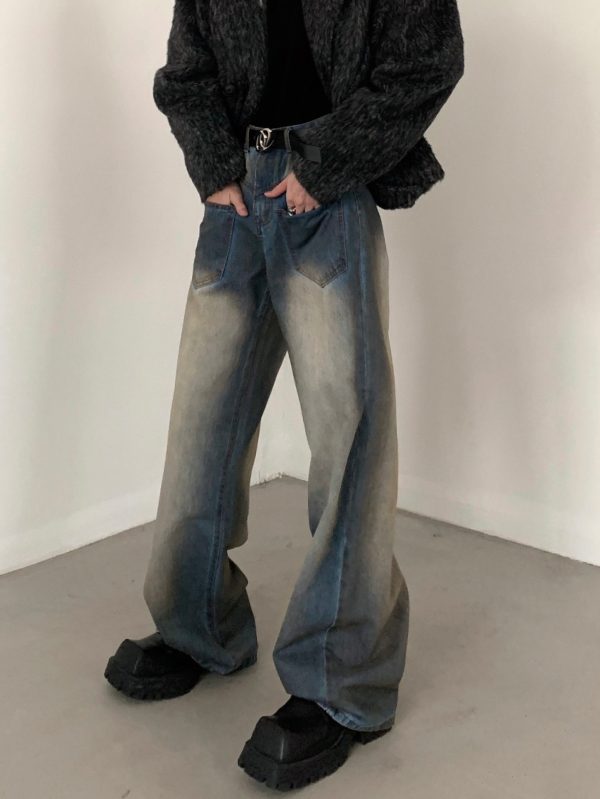 [AutumnWind] Vintage Washed Blue Jeans na966 Hot on Sale