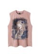 [VEG Dream] retro butterfly character print sleeveless T-shirt na809 Hot on Sale