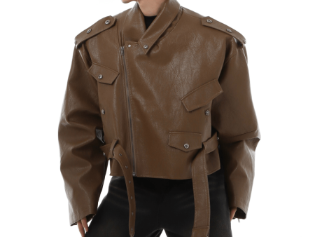 [MARTHENAUT] heavy short biker leather jacket na988 Supply