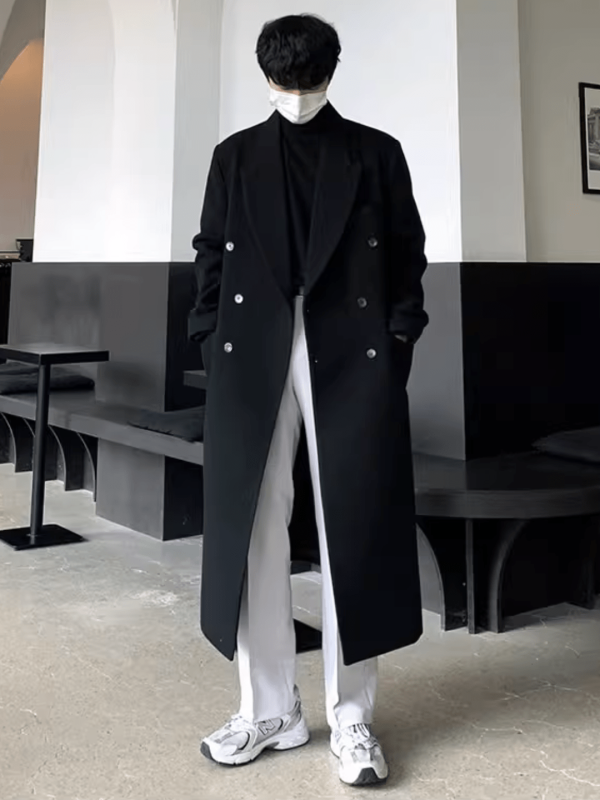 [MRCYC] Loose Black Coat na727 Online Sale