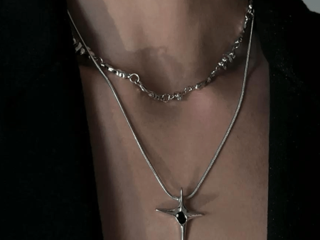 [CHEALIMPID] Double Layer Chain Asymmetrical Necklace na937 Online