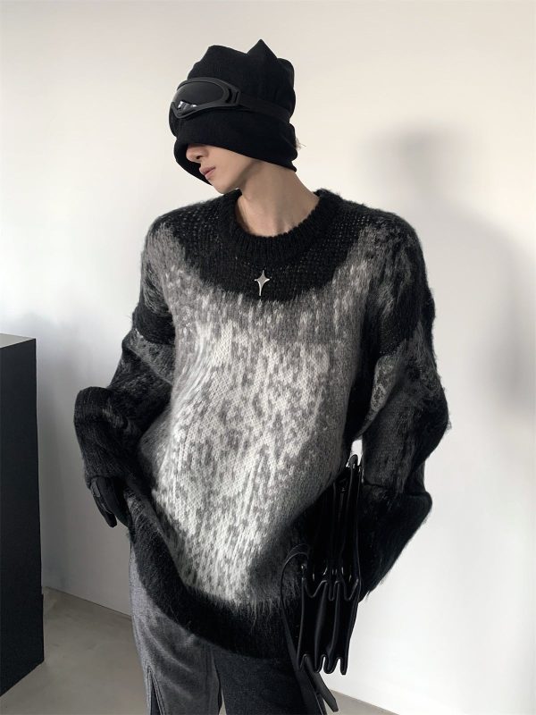 [AutumnWind] Black and White Clash Design Knit Sweater na811 For Sale