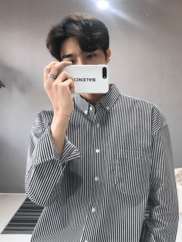 [MRCYC] Autumn long-sleeved striped shirt men na708 Online Sale