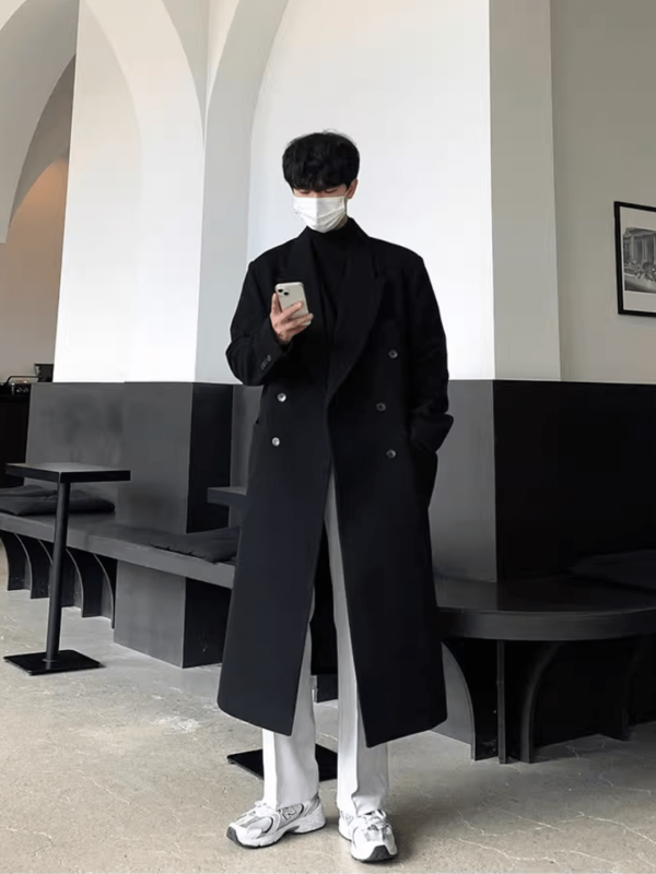 [MRCYC] Loose Black Coat na727 Online Sale