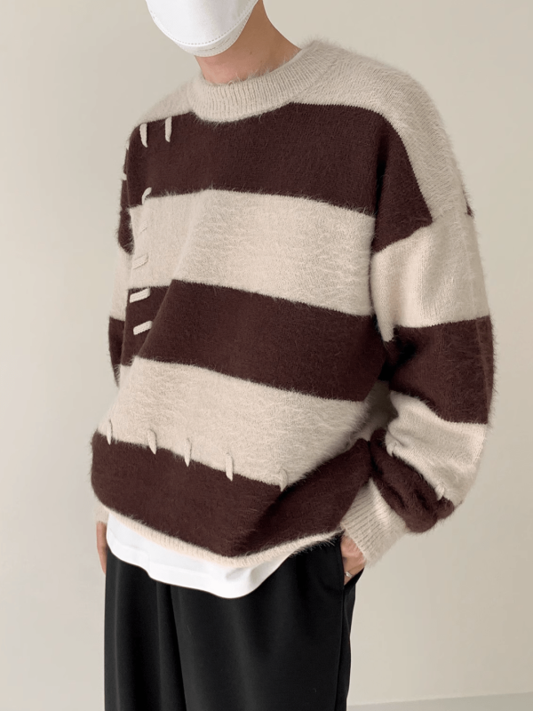 [DAZIONSED] Patch design mohair knit sweater na772 on Sale